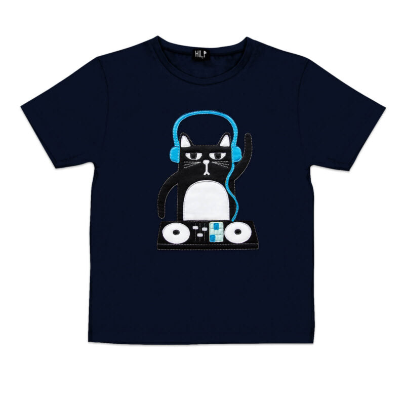 Kids DJ Cat T-Shirt