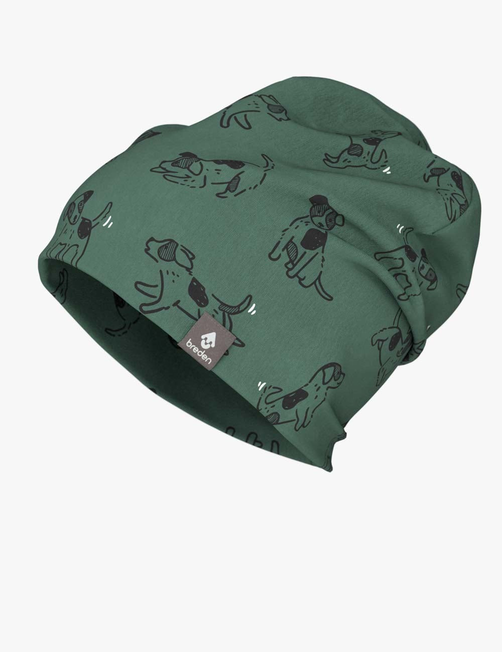 Kids Hat-Beanie For Autumn And Spring KLAUS - Green Dogs