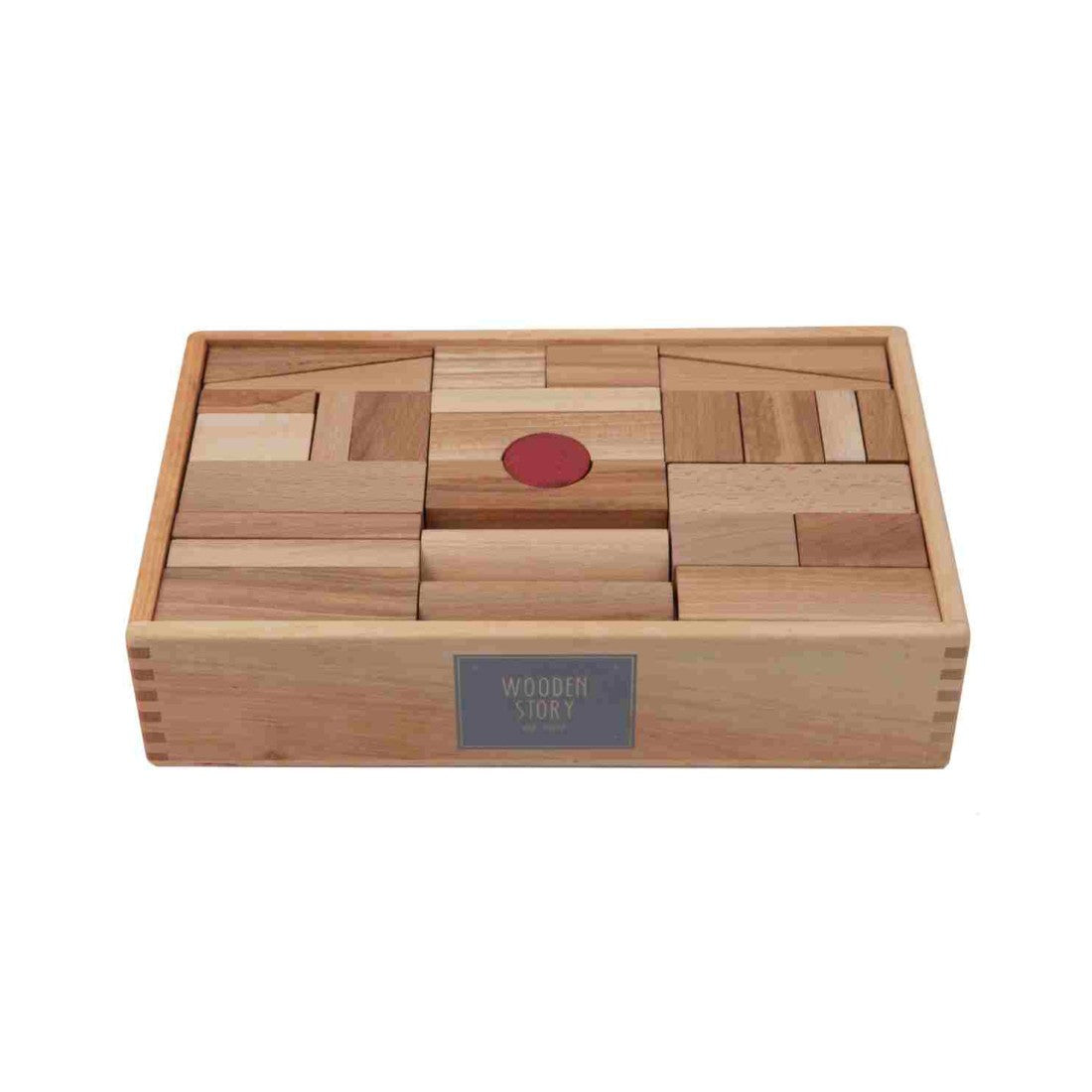 Wooden Blocks in a Box – Natural, 63 pieces