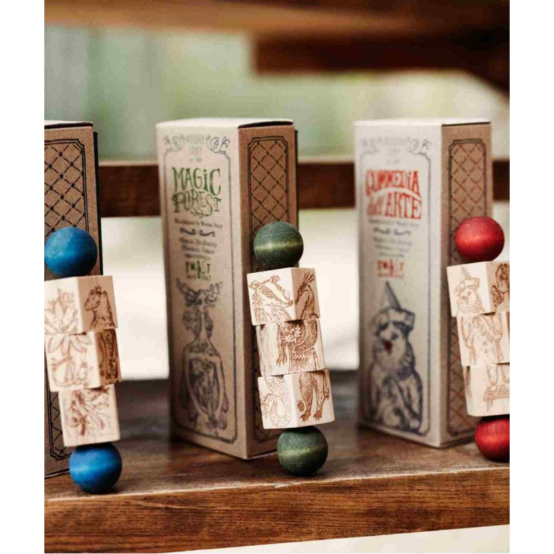 Commedia Dell'Arte Wooden Spinning Puzzle - Colorful