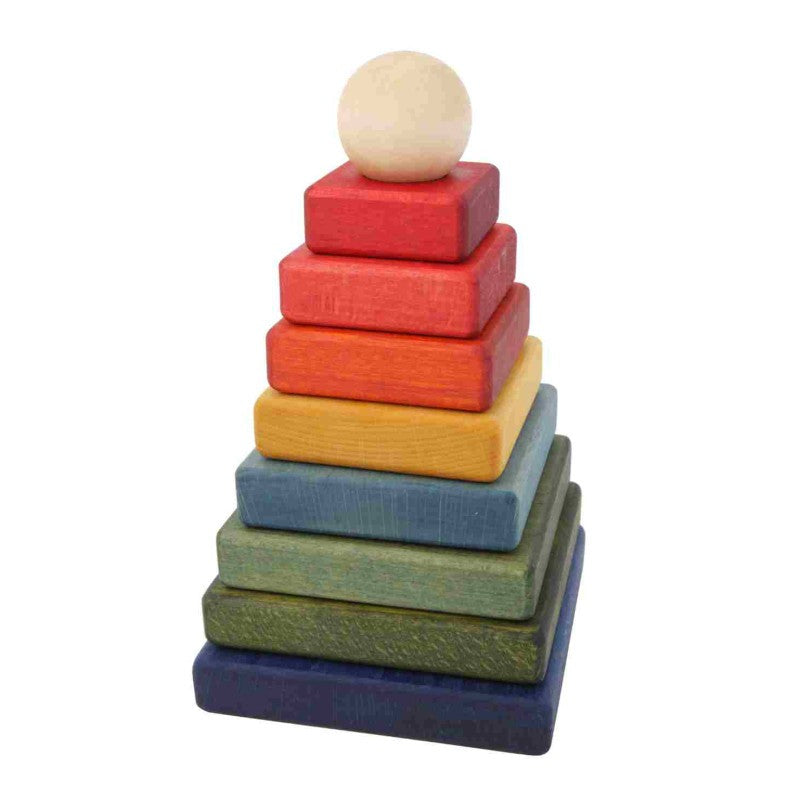 Wooden Square Pyramid - Colorful
